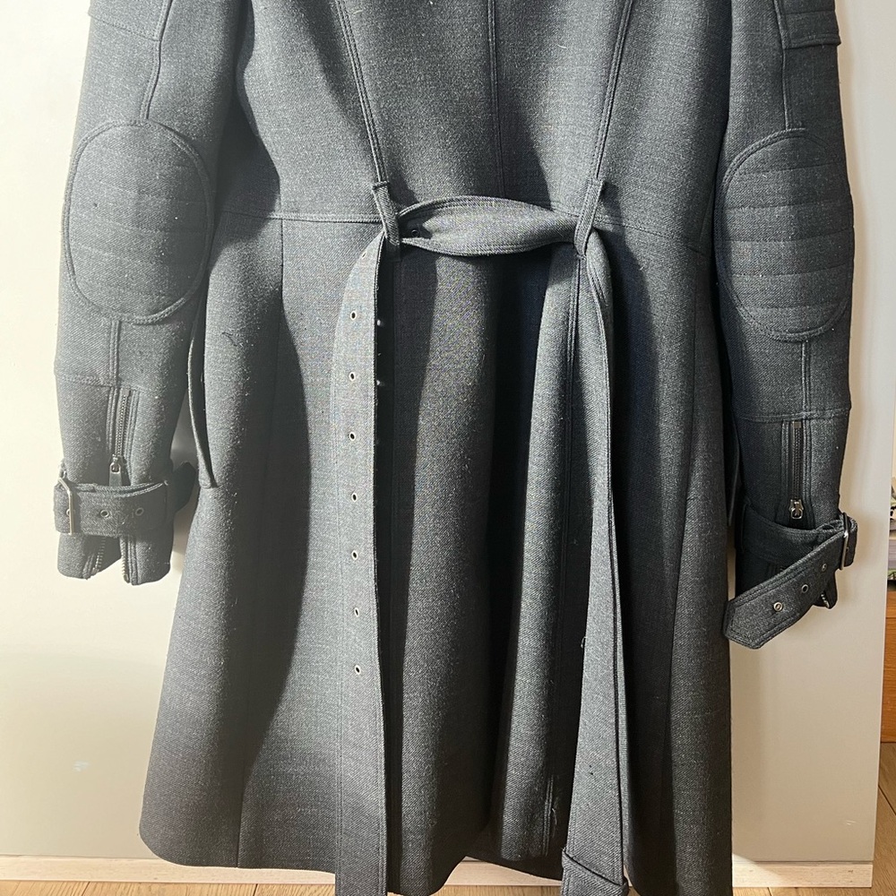 Burberry Double-Breasted Women’s Knee-Length Charcoal Button Belt Coat size 8/M - Picture 9 of 15
